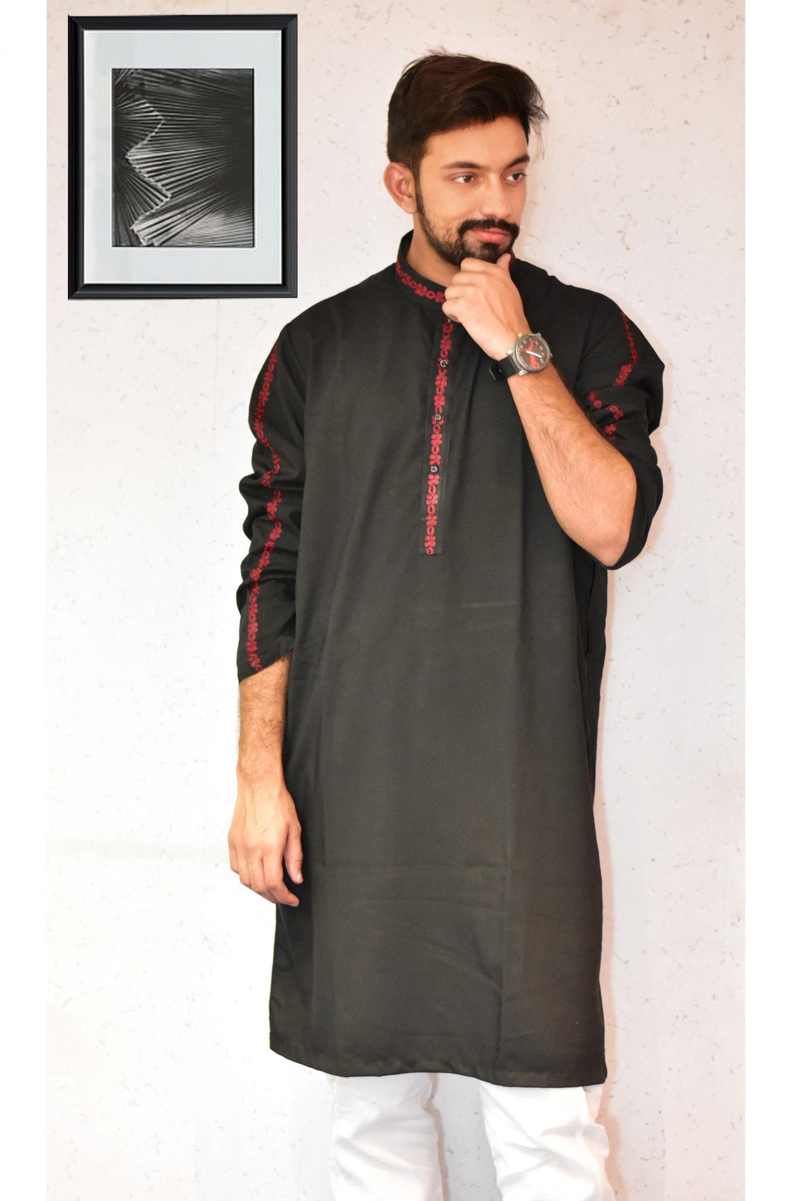 Men Black Design 10 Color Kurta Pajama