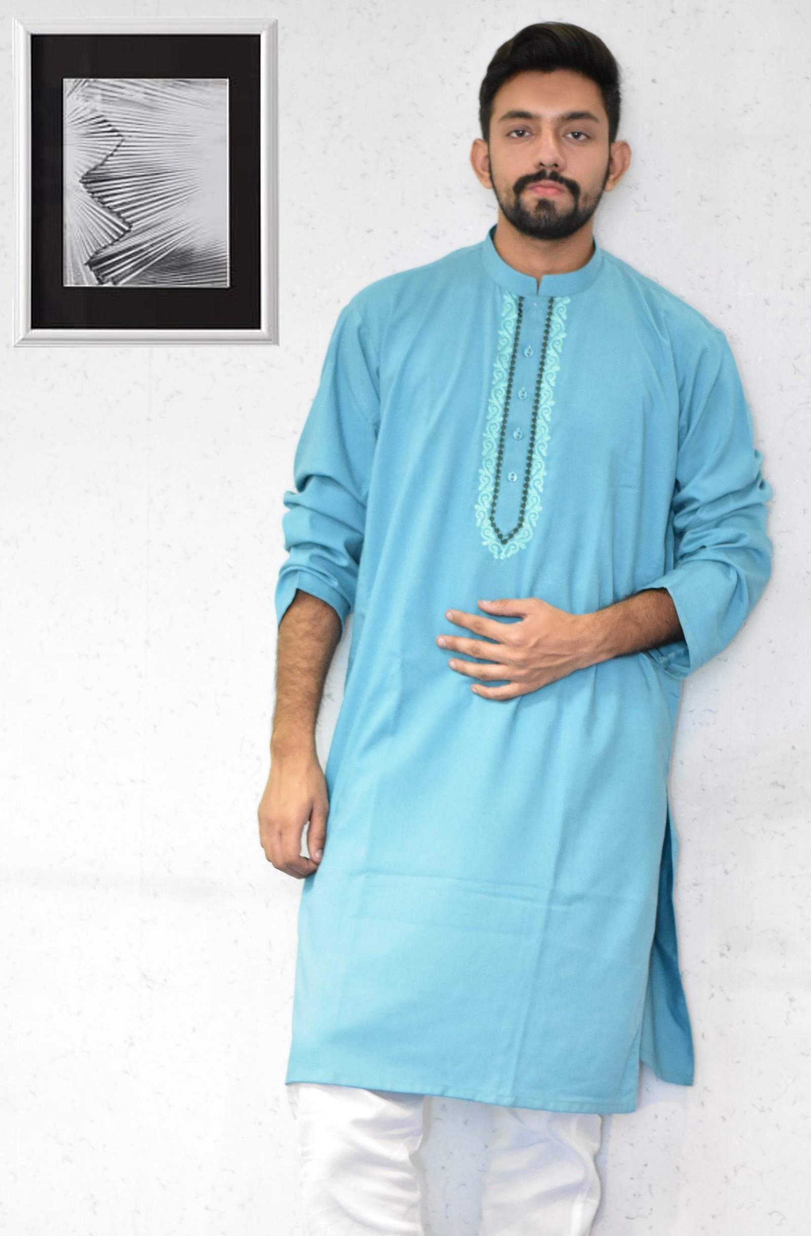 Men Ferozi Design 2 Color Kurta Pajama