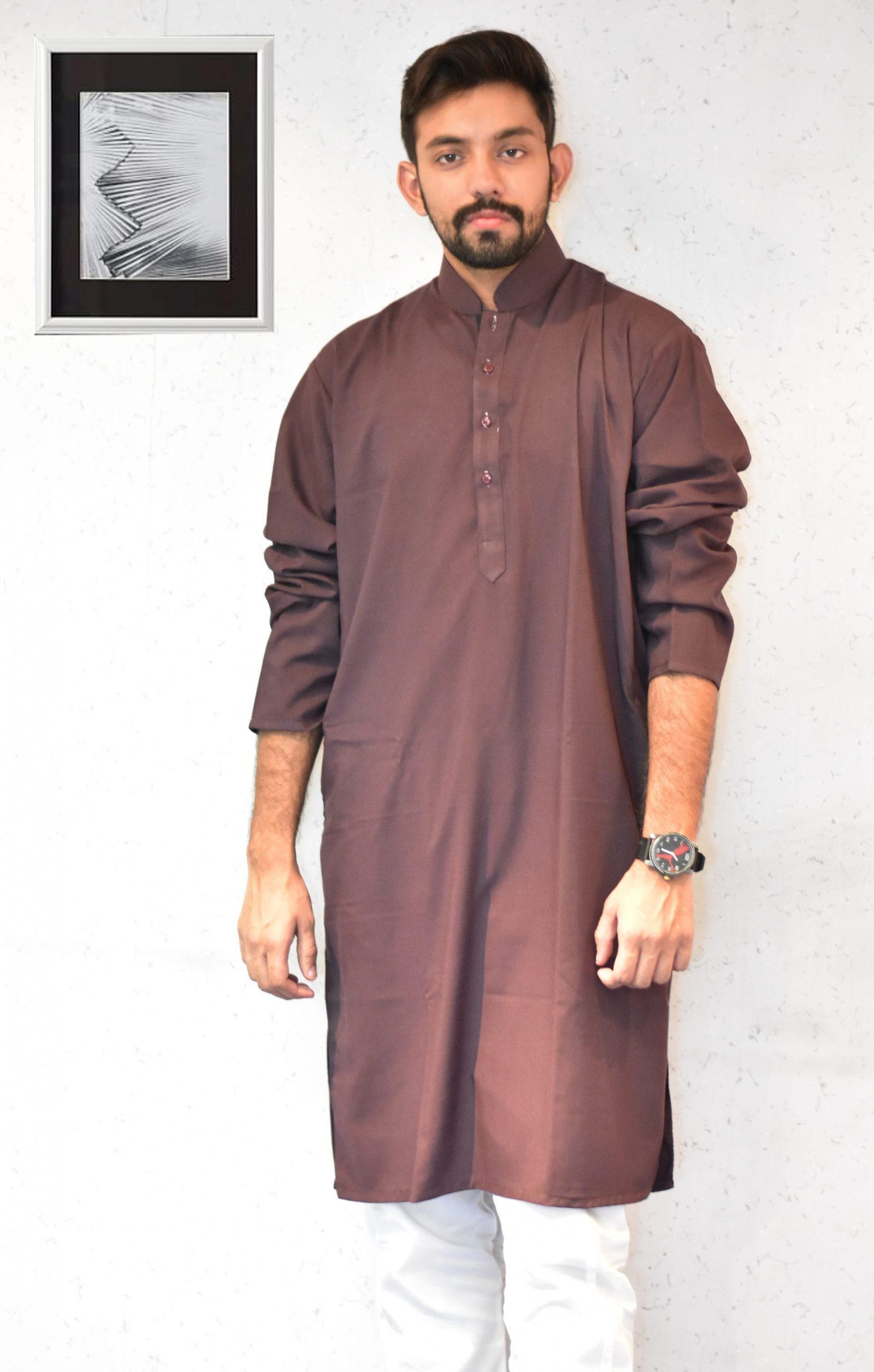 Men Maroon Color Kurta Pajama