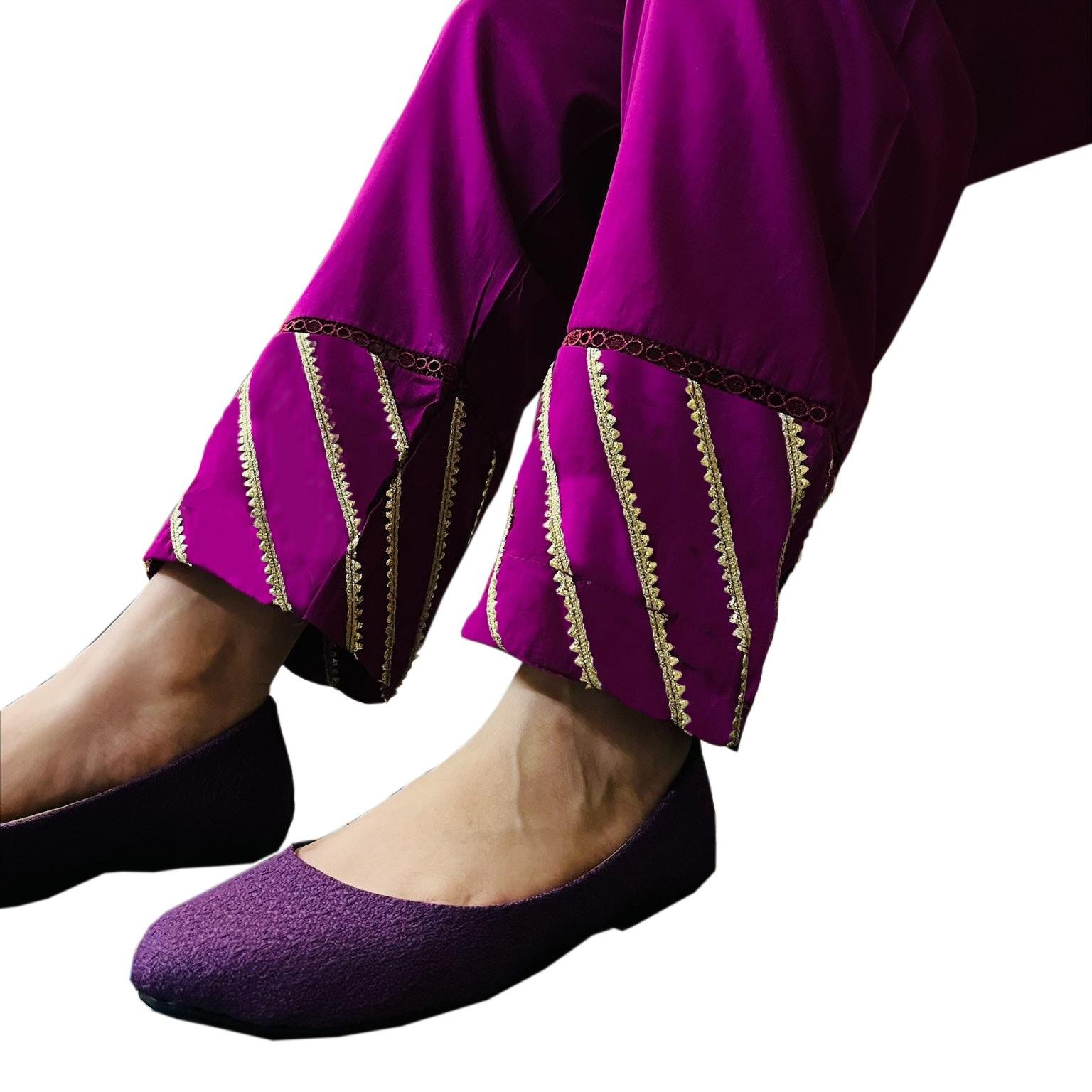 Bright Purple Stylish Trousers For Women