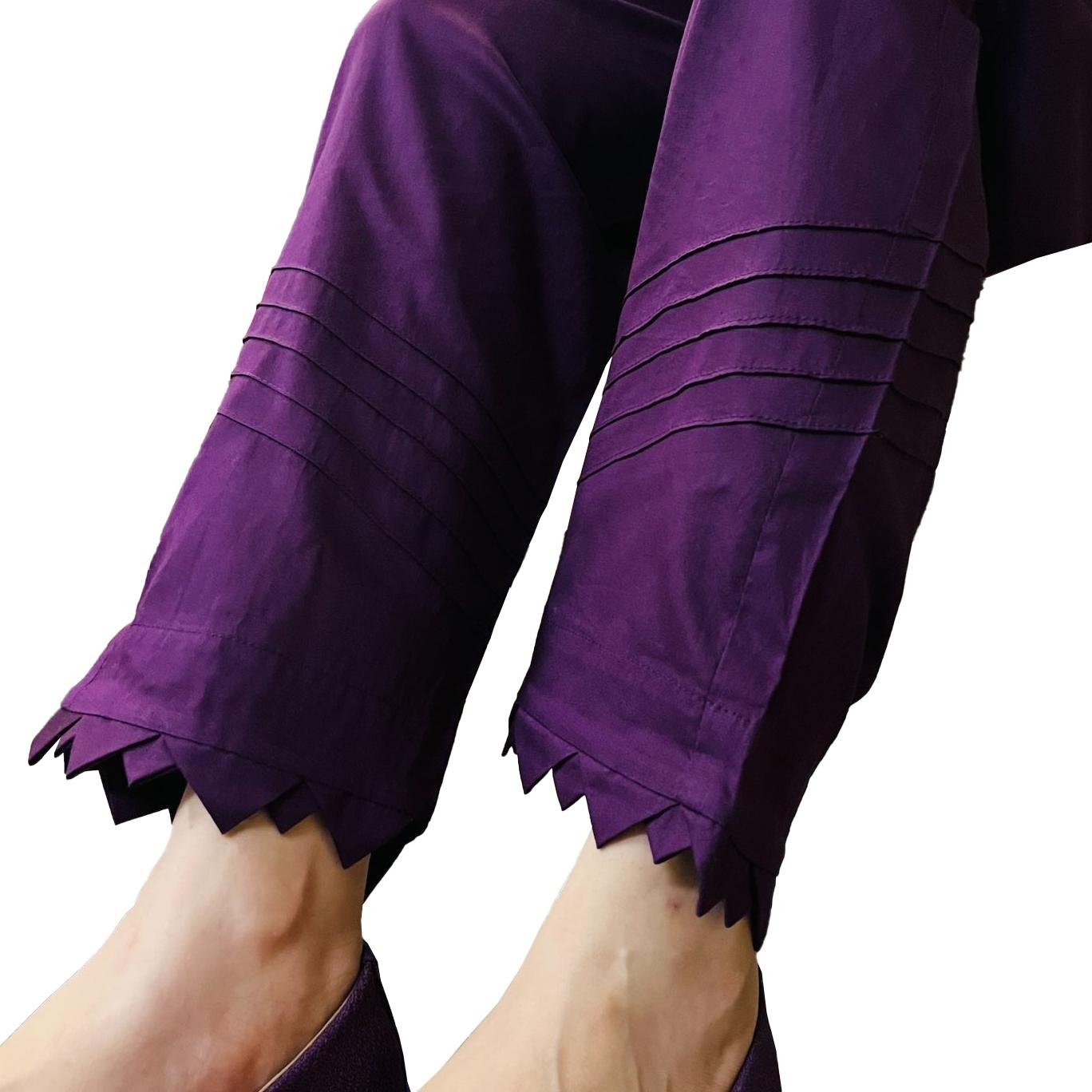 Dark Purple Simple Women Trouser