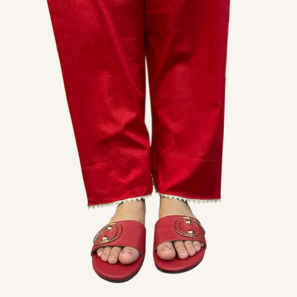 Hot Red-Golden Women's Trousers
