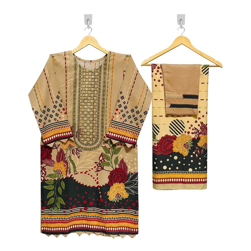 Dark Peach Color Wholesale Stitched Dhanak Suits (2)