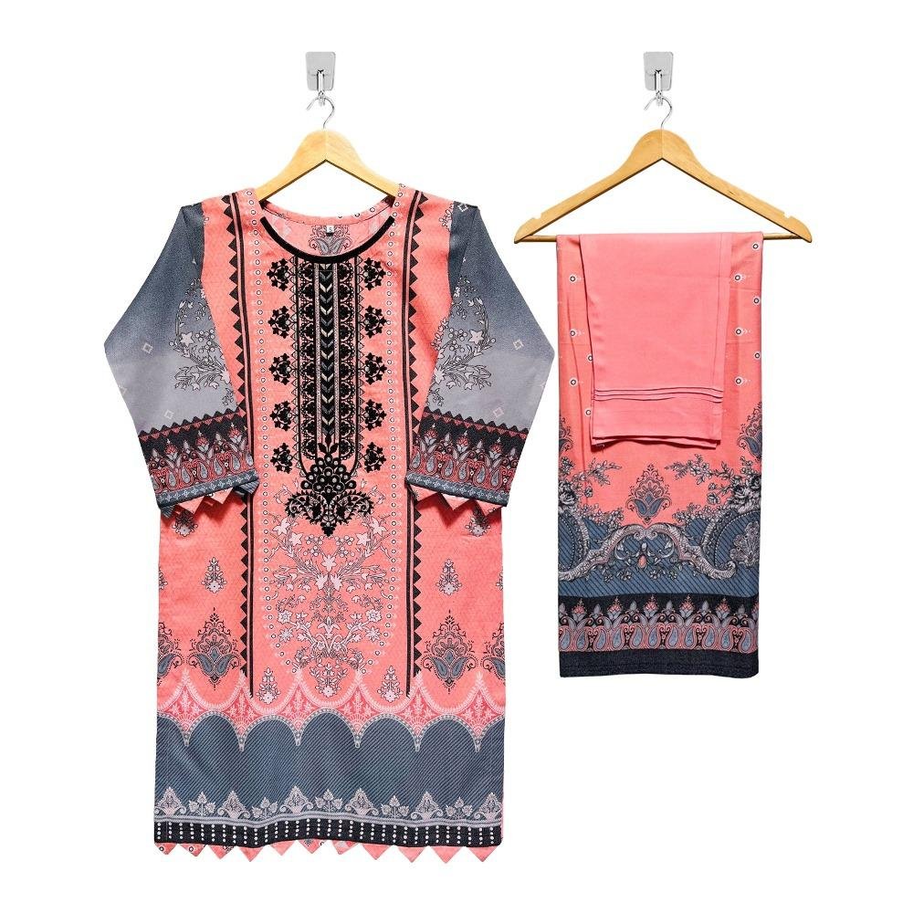 Peachy Pink Color Wholesale Stitched Dhanak Suits