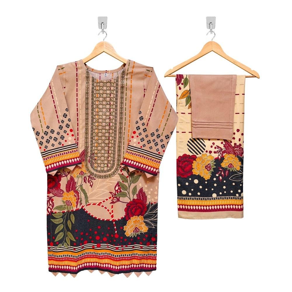 Tan Color Wholesale Stitched Dhanak Suits