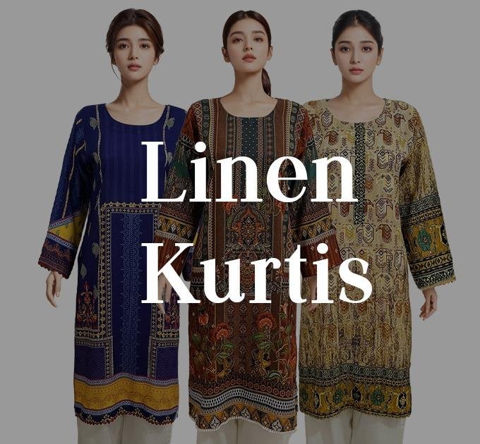 Buy Pakistani Linen Kurtis - 2025 Collection.