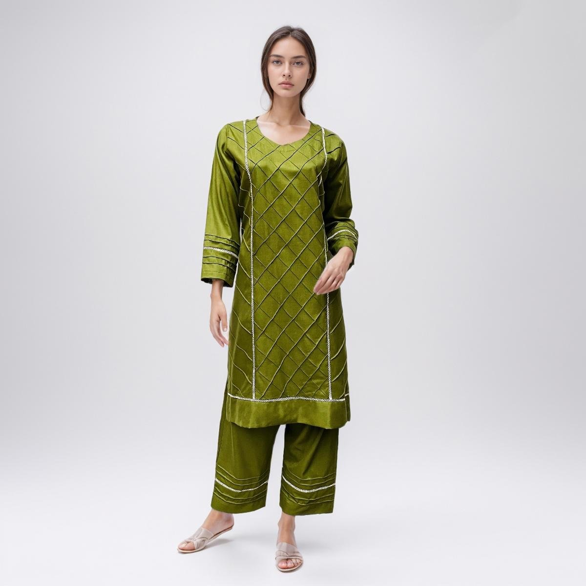 parrot green colour kurti