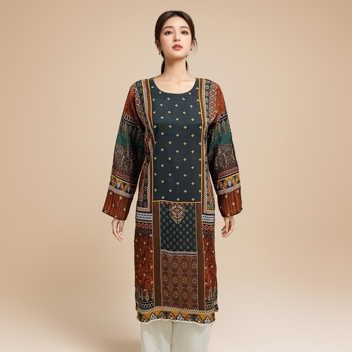Multi Color Pakistani linen kurti For Women