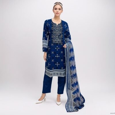 Navy embroidered 3pc ladies suits