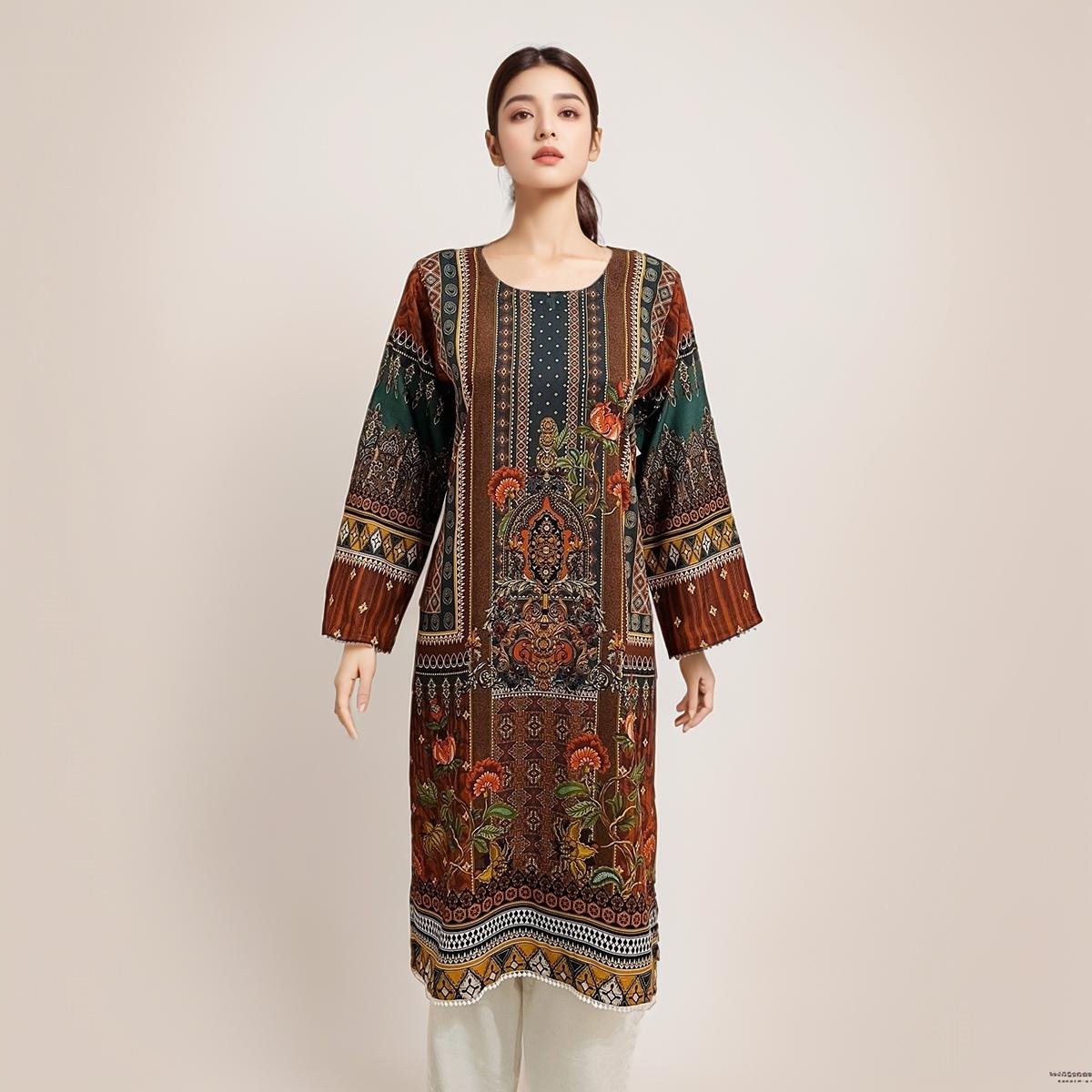 Old Copper Linen kurti Design for Women