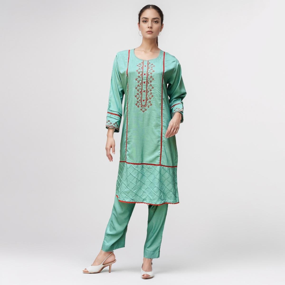 green kurti design