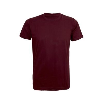 Plain maroon round neck tshirt for men