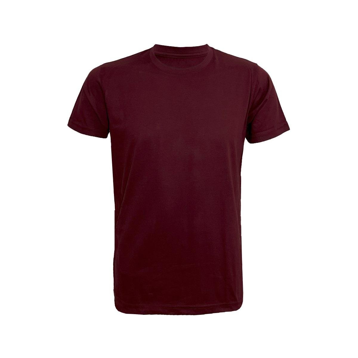 Plain Maroon Round Neck T-shirt For Men