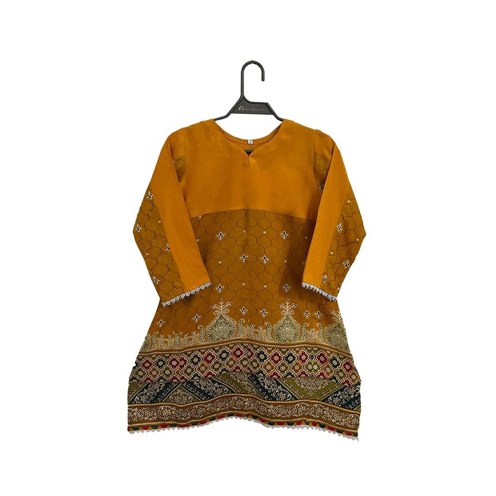 Rust Orange Color Ready to Wear Girl Dress