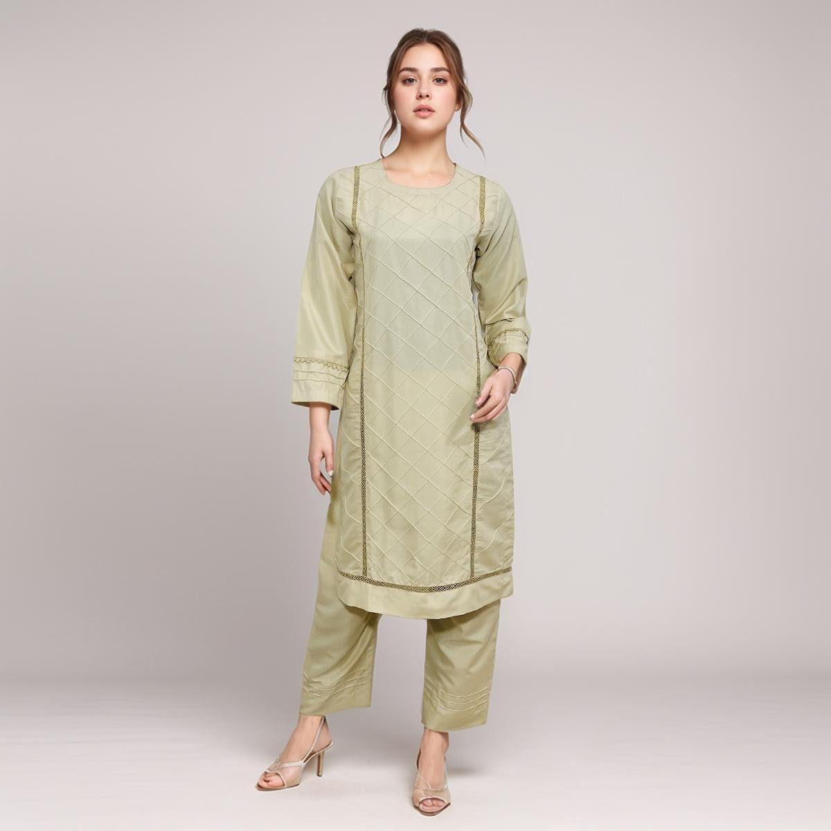 Vanilla Color Lawn Co-Ord Set