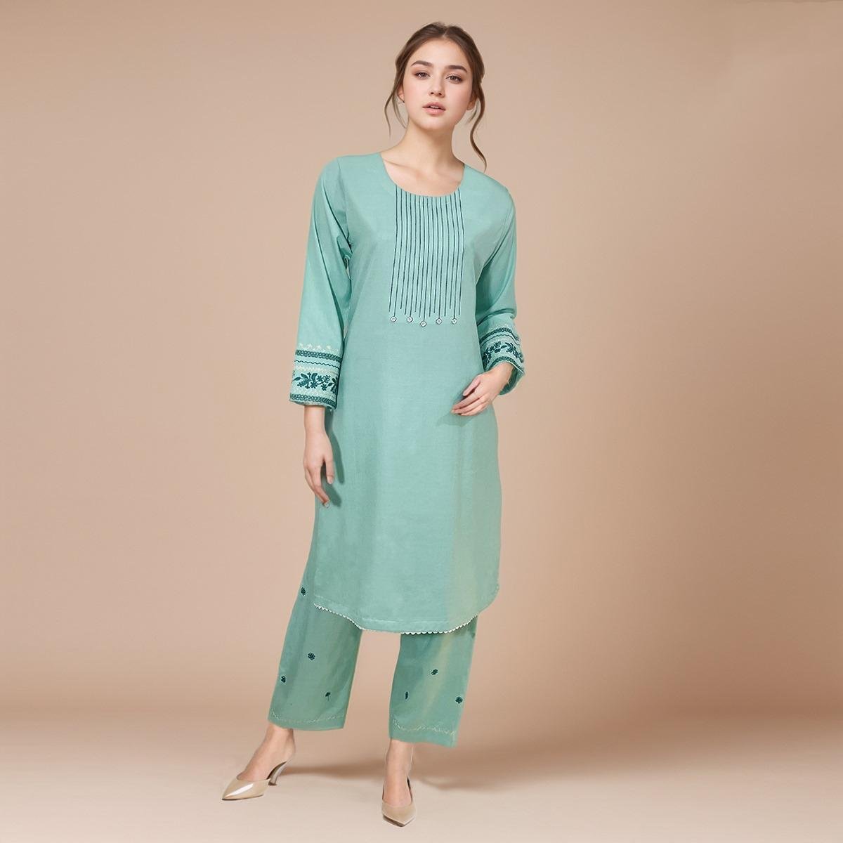 Women’s Shadow Green Colour Kurti