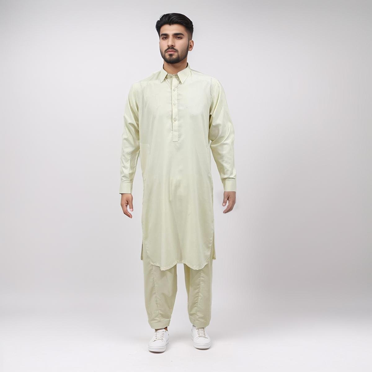 Cream men's shalwar kameez Pakistan