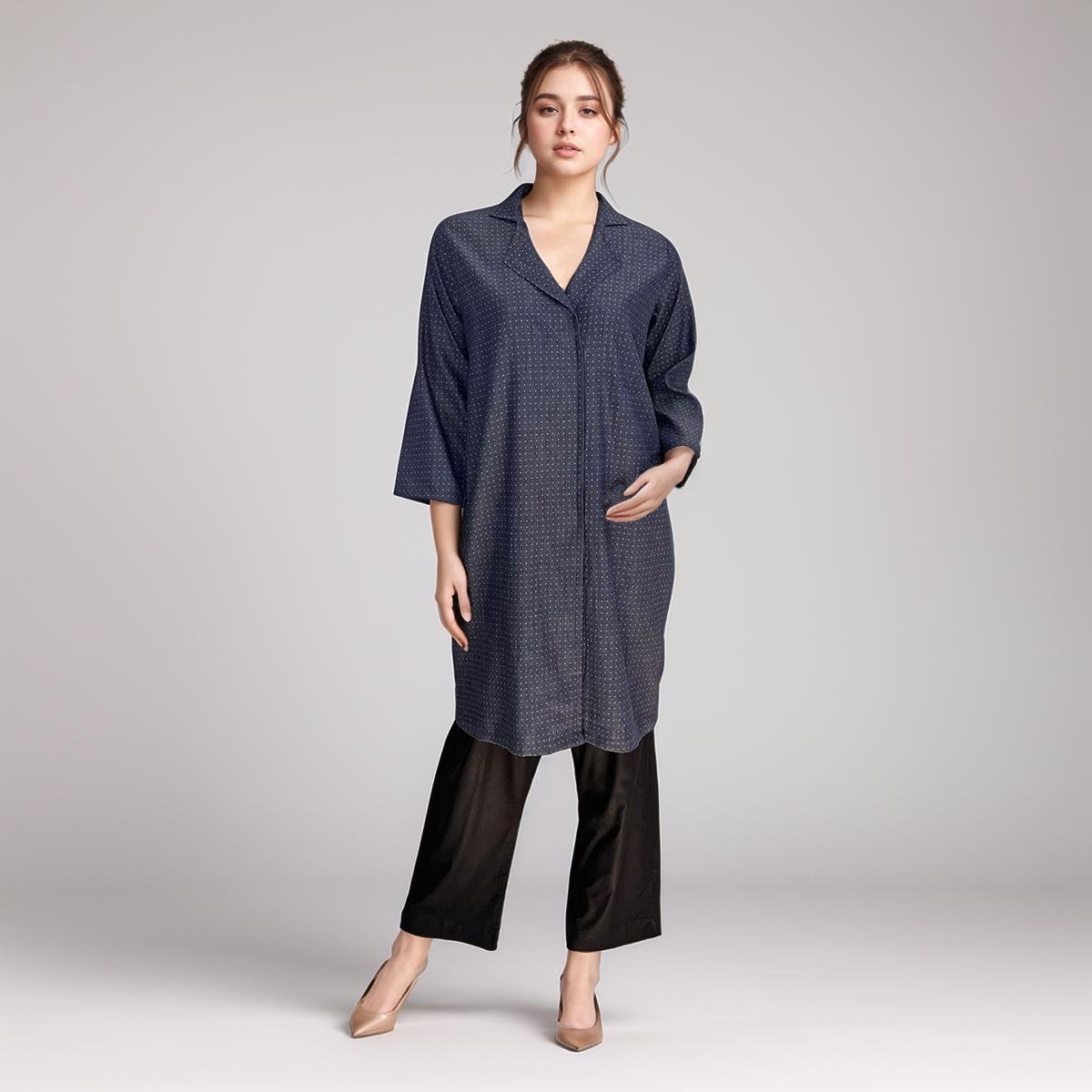 Davy Grey Color Women’s Pakistani Linen Kurti