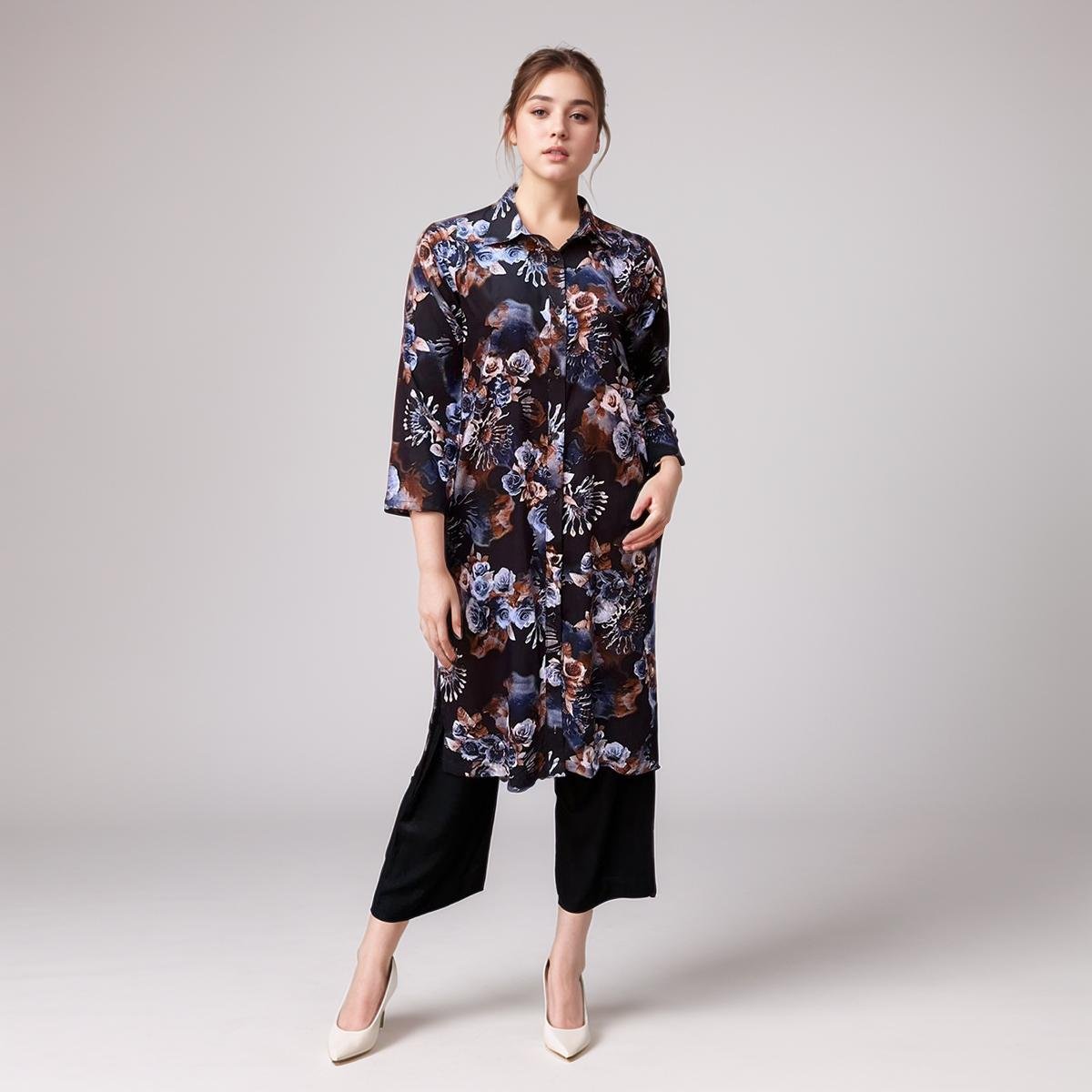 Black Color Ladies Print Co-Ord Set