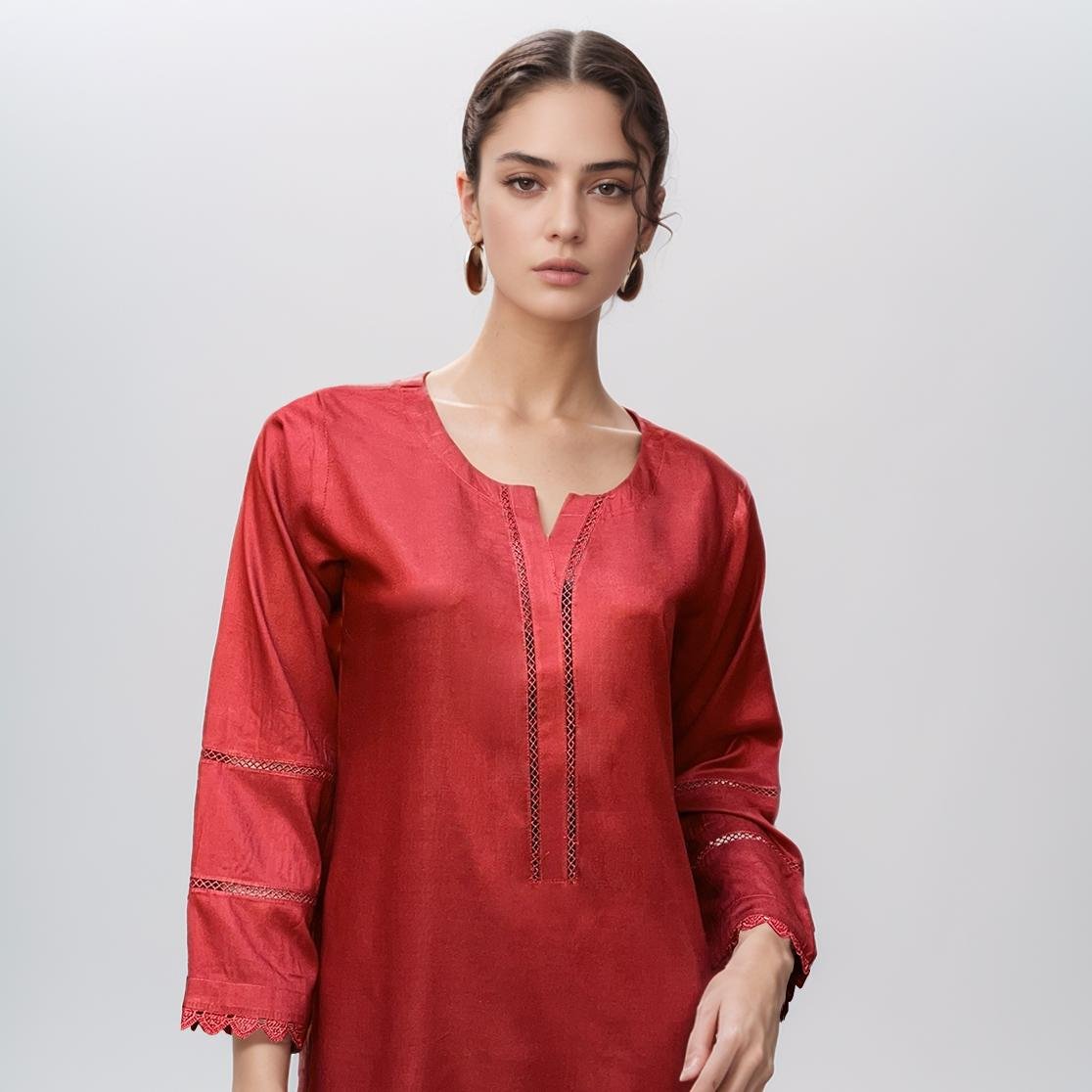 Dark Red co ord sets pakistan
