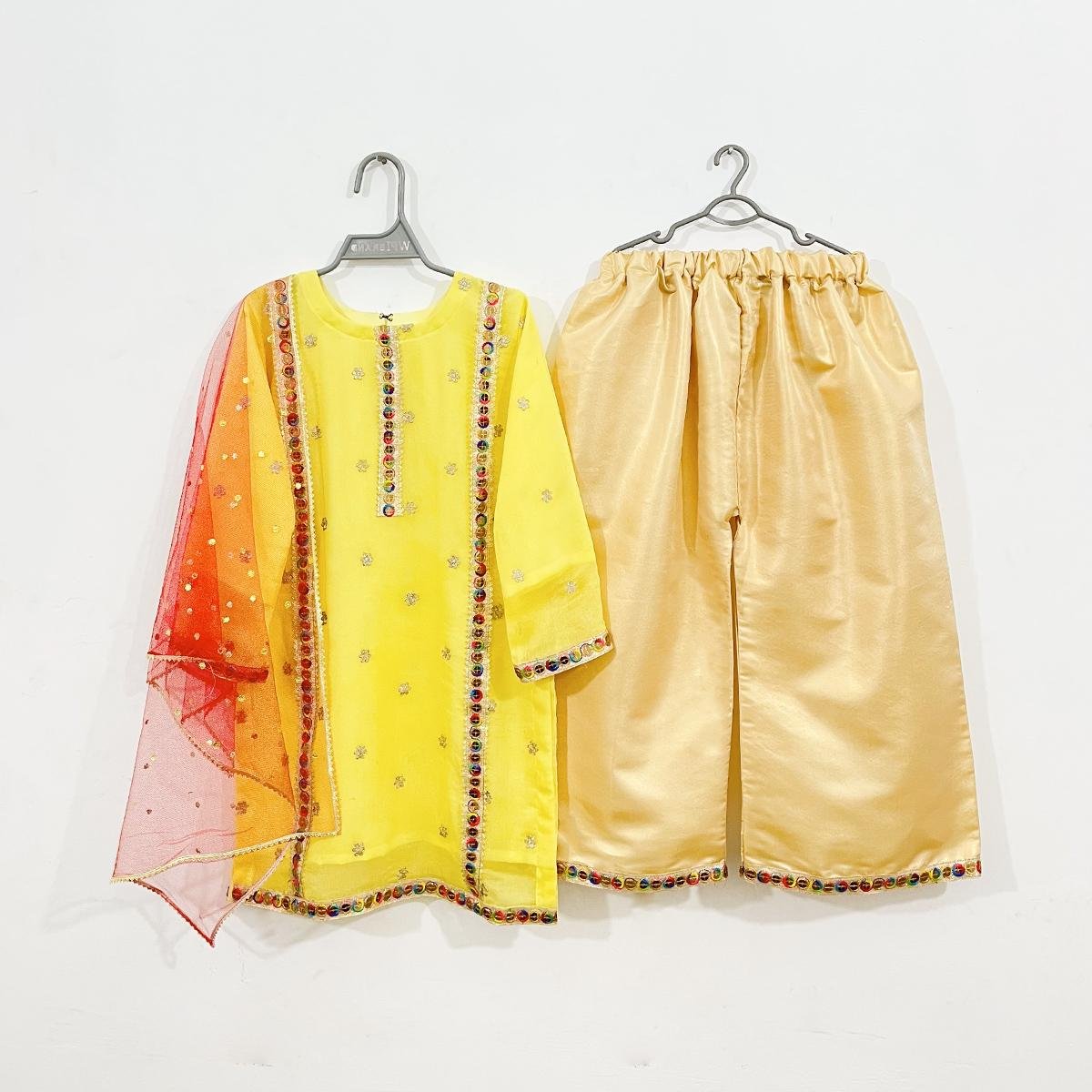 Light Yellow Chiffon Party Dress for Girls