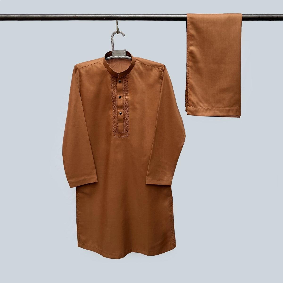 Dull Brown Kid’s Shalwar Kameez