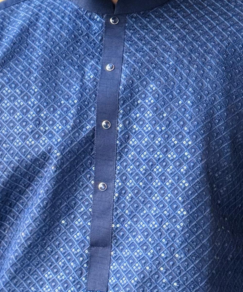 Embroidered Zink Kurta Pajama For Wedding In Pakistan - Image 4