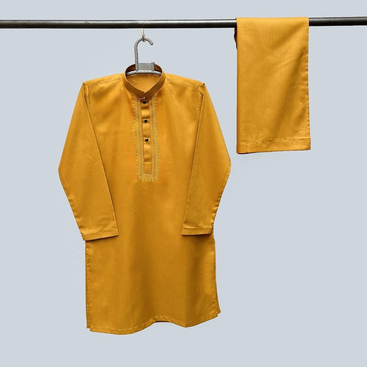 Mustard Yellow Shalwar Kameez For Boys