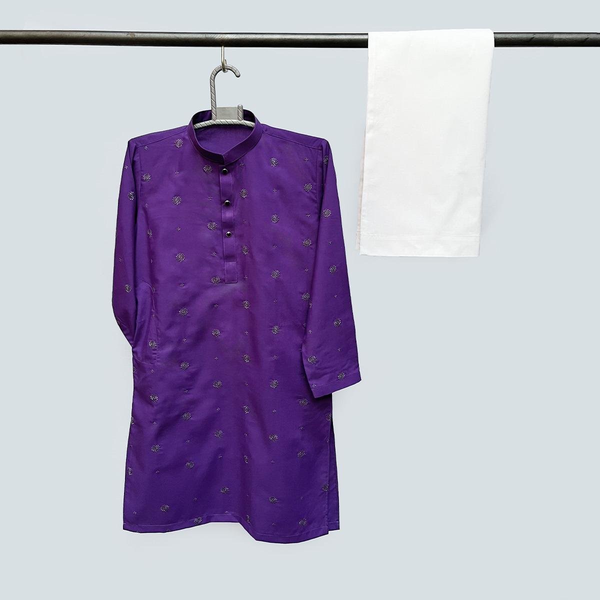 Royal Purple Pakistani Boys Shalwar Kameez