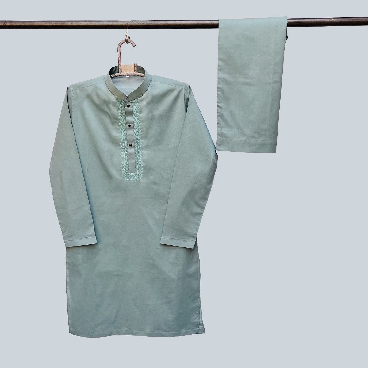 Cyan Embroidered Kids Shalwar Kameez