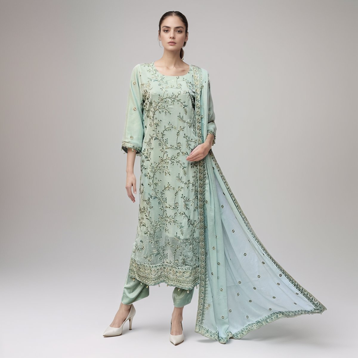 Green Spring Chiffon suits pakistan