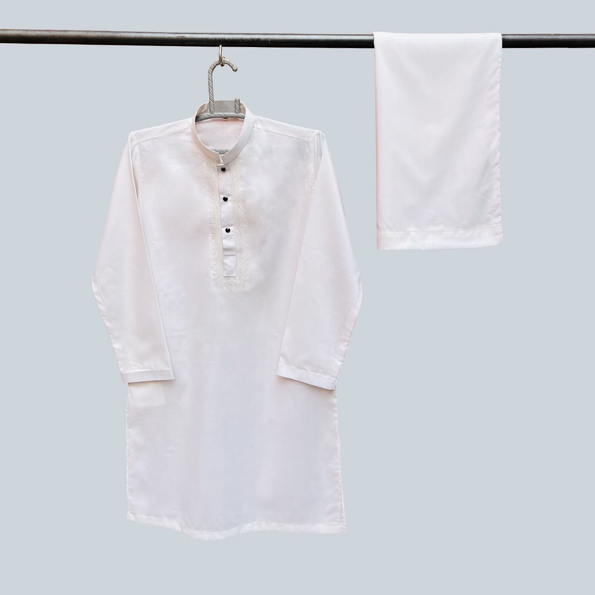 Off-White Embroidered Kids Shalwar Kameez