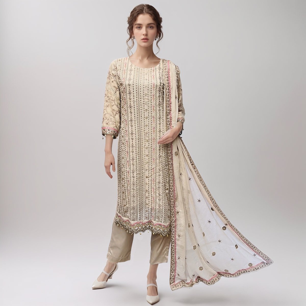 Pastel 3 piece chiffon suits pakistan