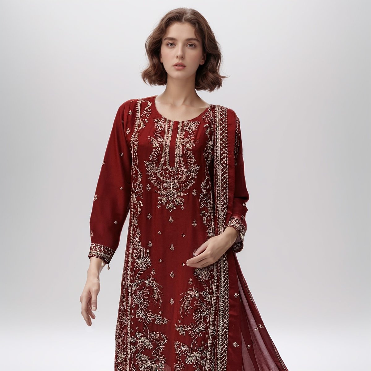 Persian Plum Pakistani chiffon suits
