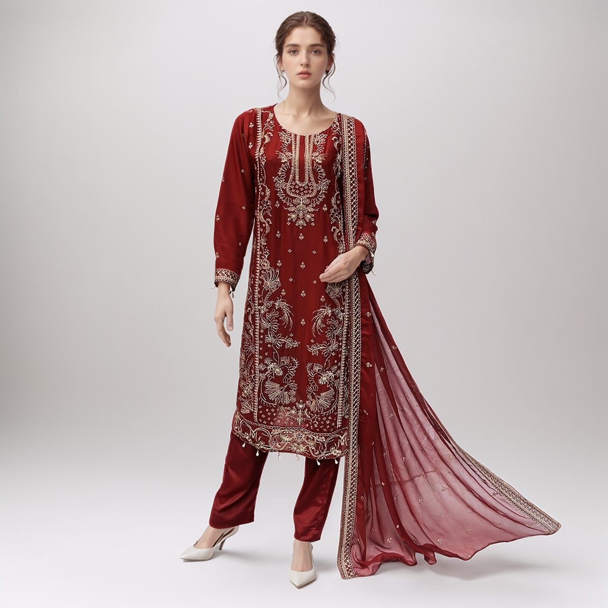 Persian Plum Pakistani chiffon suits