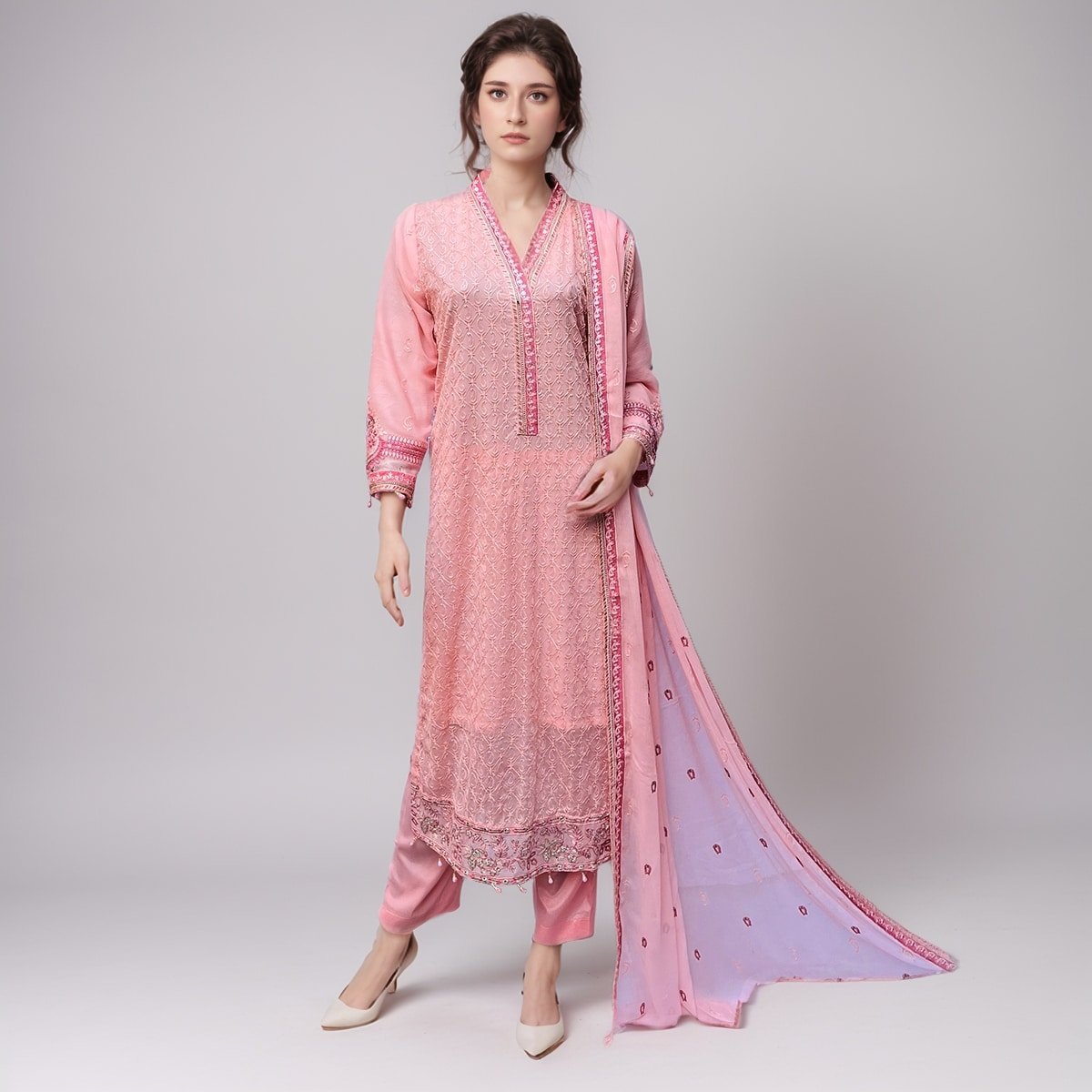 Soft Pink Chiffon suits pakistan