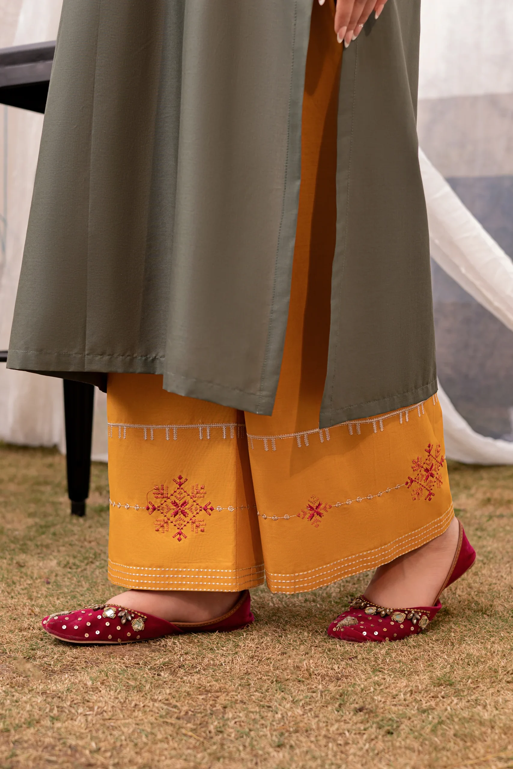 Zeenat Olive - 2PC Embroidered - Image 4